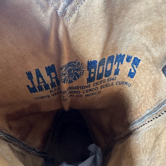 JAR Boots Exotic Print Ostrich Western Boots Brown Leather Men’s Size 8.5 Wmn 10 - Picture 9 of 10